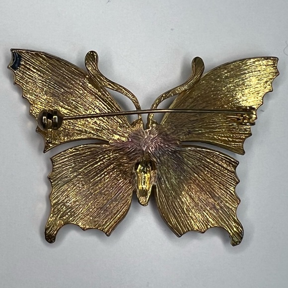 Gorgeous Multicolored Enamel Rhinestone Butterfly Brooch - Picture 12 of 14